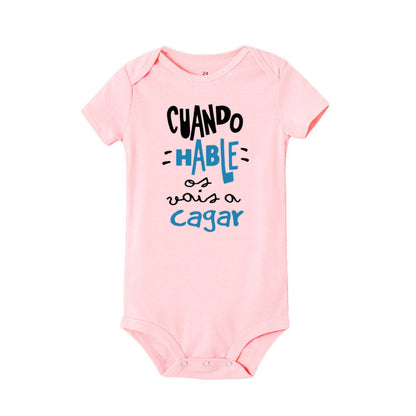 When I Talk You Mess Up The Gift Print Baby Rompers Infant Bosysuit Baby Cute Cloths Newbron Short Sleeve Bodysuits Toddler Gift - ZOOMNSTORE