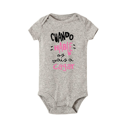 When I Talk You Mess Up The Gift Print Baby Rompers Infant Bosysuit Baby Cute Cloths Newbron Short Sleeve Bodysuits Toddler Gift - ZOOMNSTORE