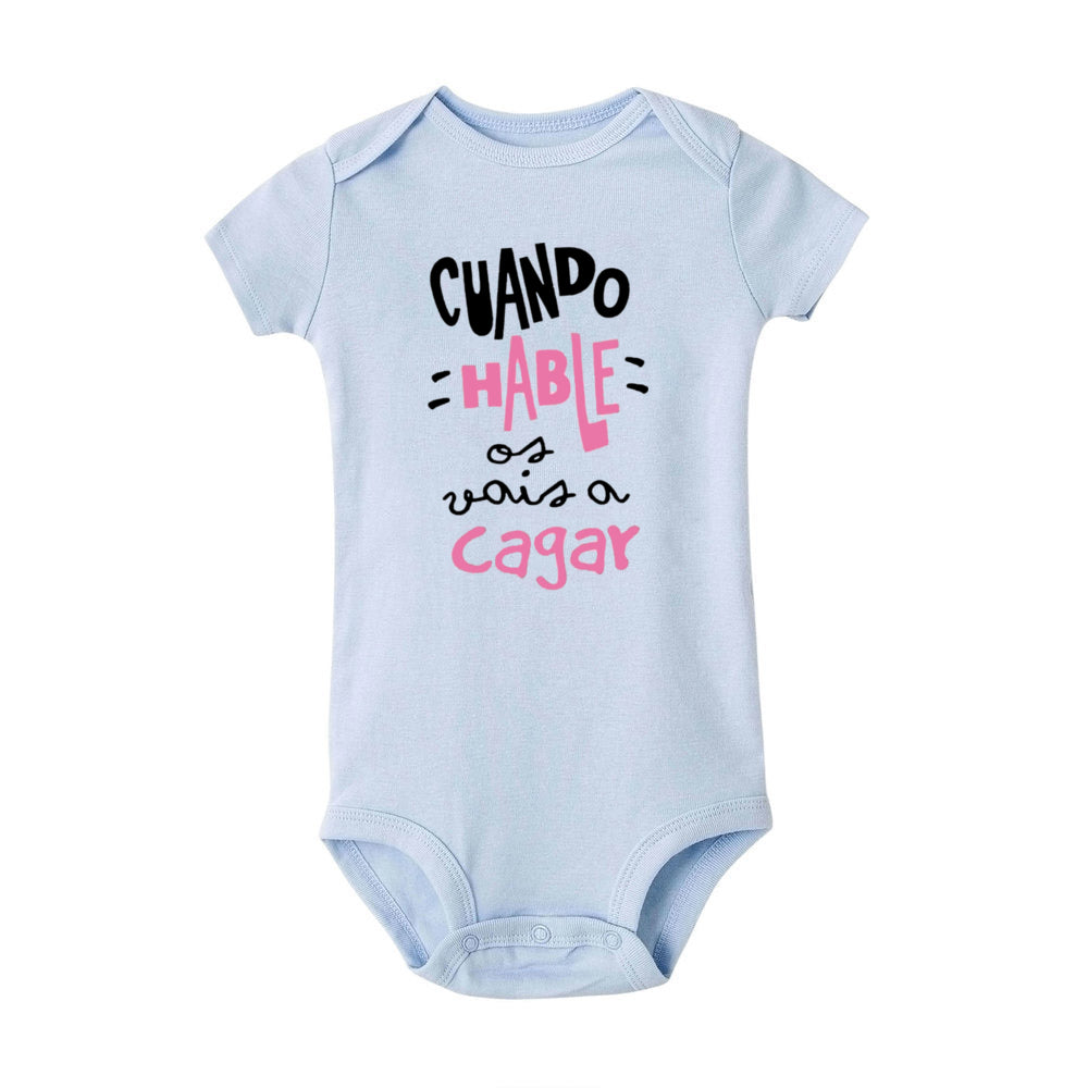 When I Talk You Mess Up The Gift Print Baby Rompers Infant Bosysuit Baby Cute Cloths Newbron Short Sleeve Bodysuits Toddler Gift - ZOOMNSTORE