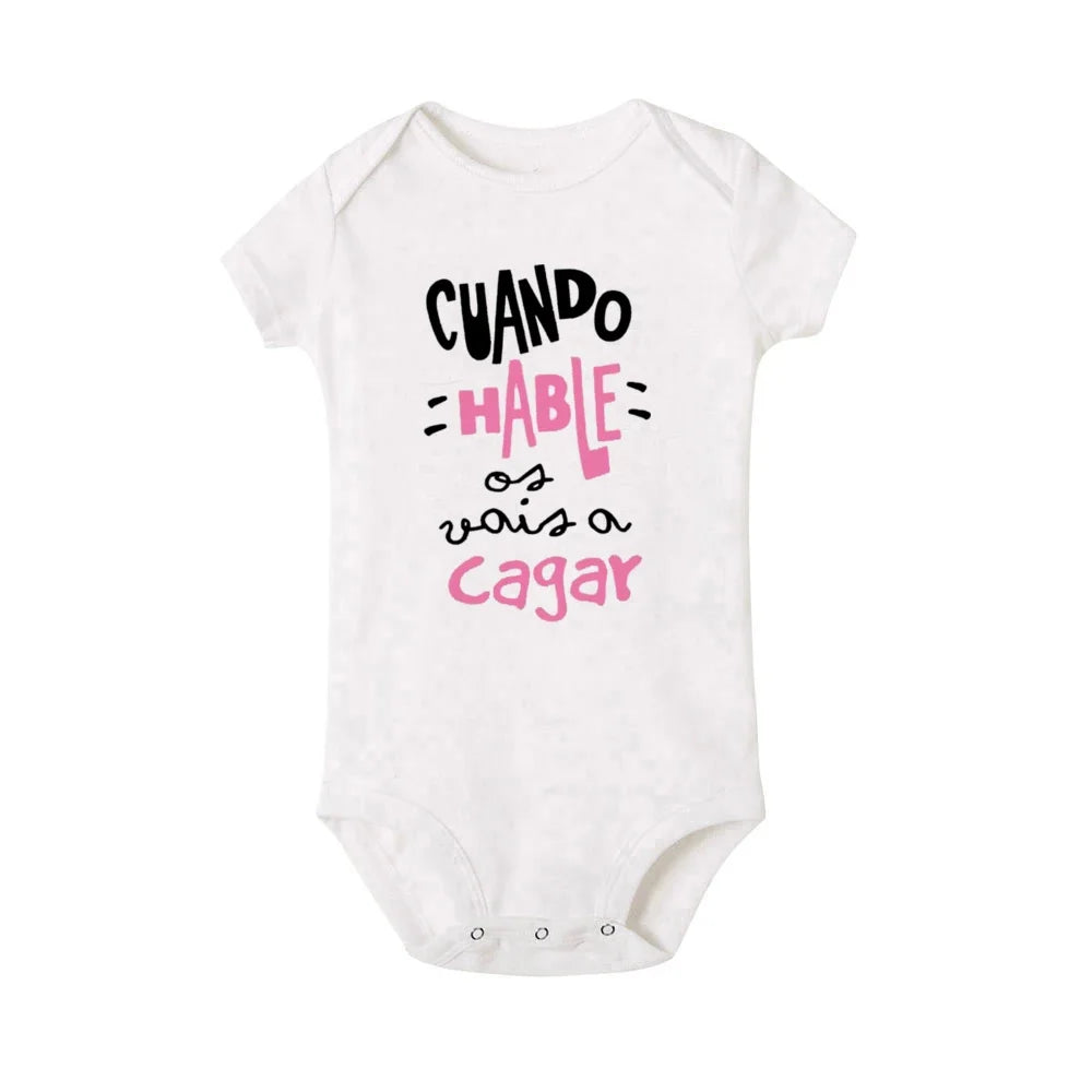 When I Talk You Mess Up The Gift Print Baby Rompers Infant Bosysuit Baby Cute Cloths Newbron Short Sleeve Bodysuits Toddler Gift - ZOOMNSTORE