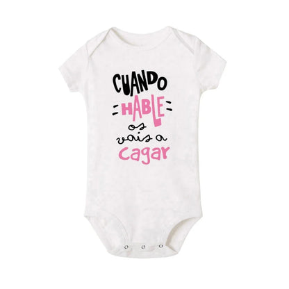 When I Talk You Mess Up The Gift Print Baby Rompers Infant Bosysuit Baby Cute Cloths Newbron Short Sleeve Bodysuits Toddler Gift - ZOOMNSTORE
