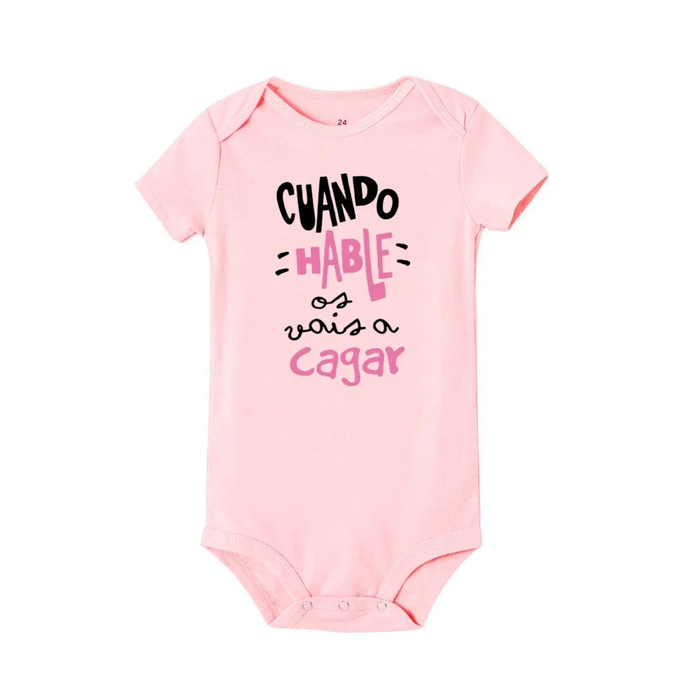 When I Talk You Mess Up The Gift Print Baby Rompers Infant Bosysuit Baby Cute Cloths Newbron Short Sleeve Bodysuits Toddler Gift - ZOOMNSTORE