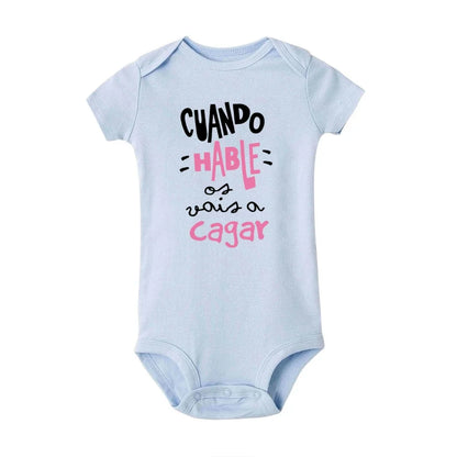 When I Talk You Mess Up The Gift Print Baby Rompers Infant Bosysuit Baby Cute Cloths Newbron Short Sleeve Bodysuits Toddler Gift - ZOOMNSTORE