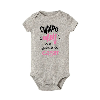 When I Talk You Mess Up The Gift Print Baby Rompers Infant Bosysuit Baby Cute Cloths Newbron Short Sleeve Bodysuits Toddler Gift - ZOOMNSTORE