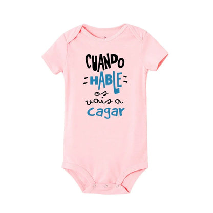 When I Talk You Mess Up The Gift Print Baby Rompers Infant Bosysuit Baby Cute Cloths Newbron Short Sleeve Bodysuits Toddler Gift - ZOOMNSTORE