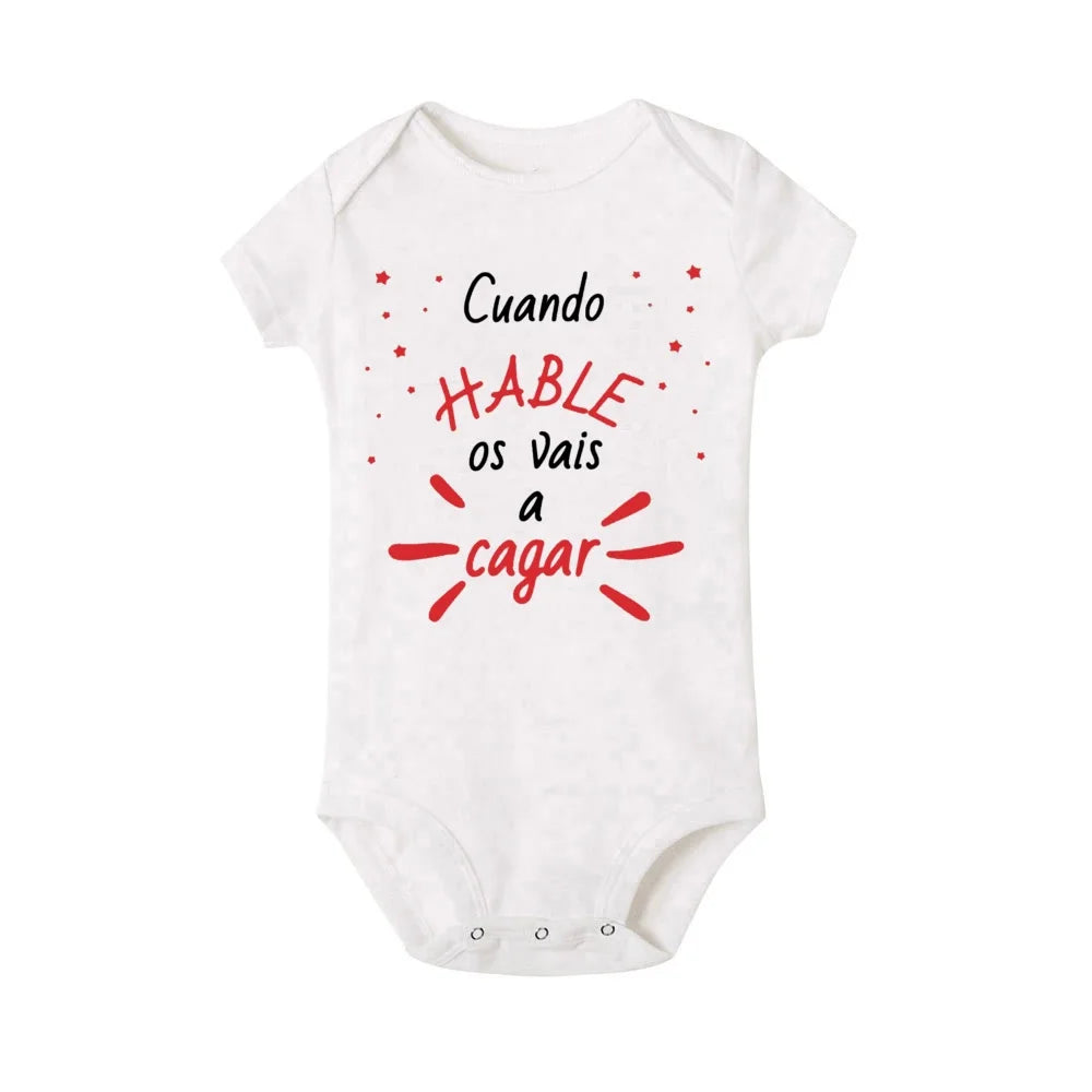 When I Talk You Mess Up The Gift Print Baby Rompers Infant Bosysuit Baby Cute Cloths Newbron Short Sleeve Bodysuits Toddler Gift - ZOOMNSTORE