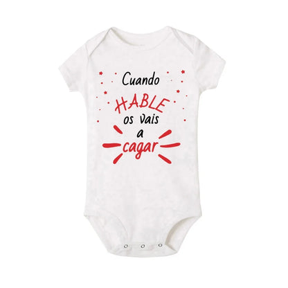 When I Talk You Mess Up The Gift Print Baby Rompers Infant Bosysuit Baby Cute Cloths Newbron Short Sleeve Bodysuits Toddler Gift - ZOOMNSTORE