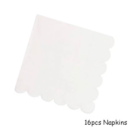 White Gold Disposable Tableware Set - Party Wedding Birthday Baby Shower Supplies - ZOOMNSTORE