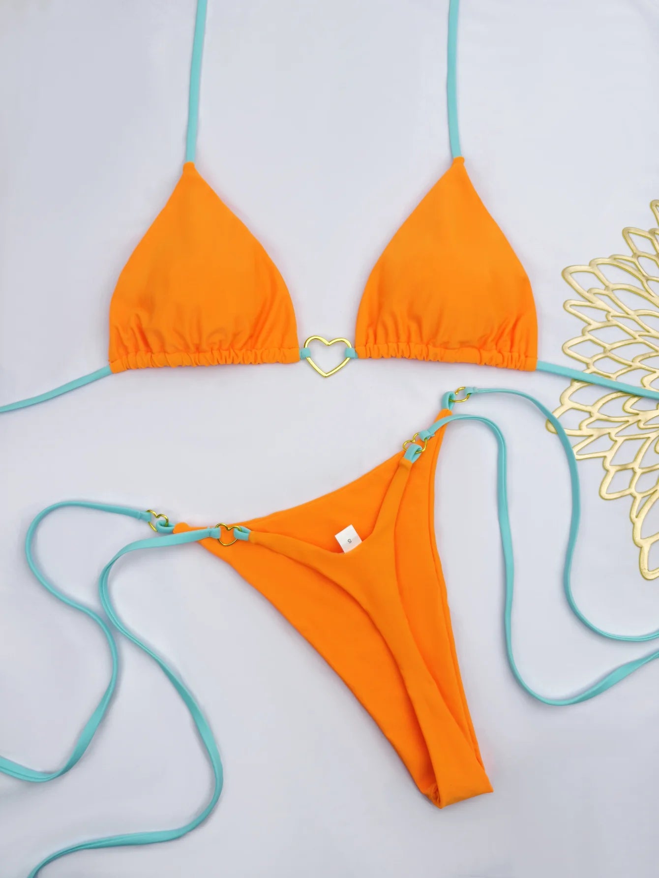 White Lace-up Bikini Set - Womens Low Waist Swimsuit - ZOOMNSTORE