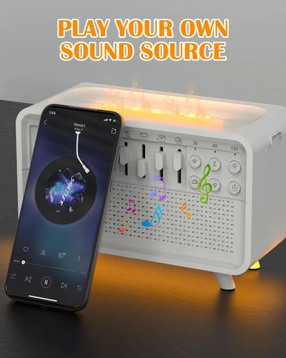 Bluetooth White Noise Machine with Aroma Diffuser  Humidifier - 8 Natural Sounds Night Light  Sleep Therapy - ZOOMNSTORE