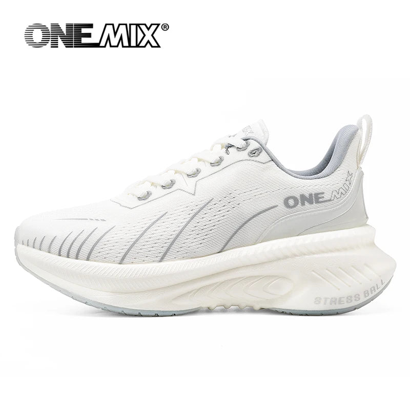 White Running Shoes - Air Cushion Sneakers With ForMotion Technology | Breathable Mesh Design - ZOOMNSTORE