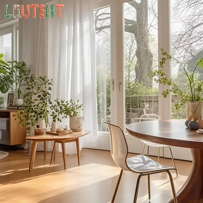 White Sheer Curtains – Custom Size Living Room Drapes | Transparent Tulle Panels - ZOOMNSTORE
