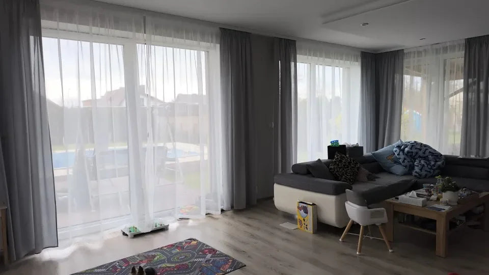 White Sheer Curtains – Custom Size Living Room Drapes | Transparent Tulle Panels - ZOOMNSTORE