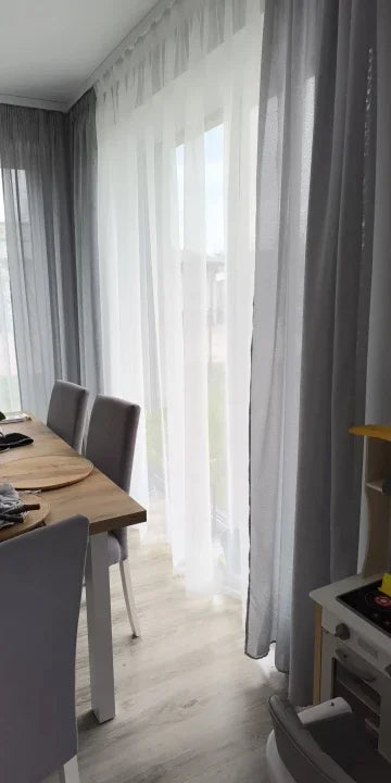 White Sheer Curtains – Custom Size Living Room Drapes | Transparent Tulle Panels - ZOOMNSTORE