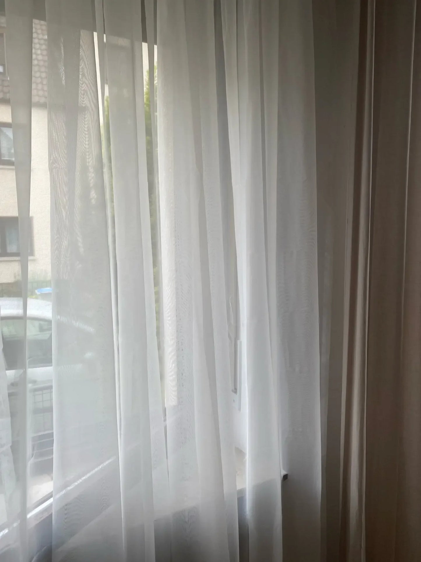 White Sheer Curtains – Custom Size Living Room Drapes | Transparent Tulle Panels - ZOOMNSTORE