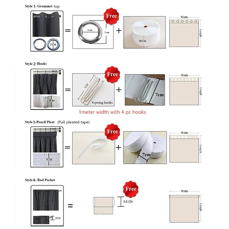 White Sheer Curtains – Custom Size Living Room Drapes | Transparent Tulle Panels - ZOOMNSTORE
