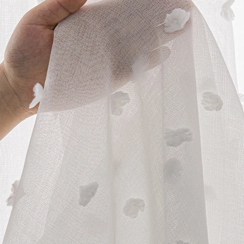 Cute White Short Curtains - Chic Drapes for Living Room Bedroom Kids and Kitchen - ZOOMNSTORE