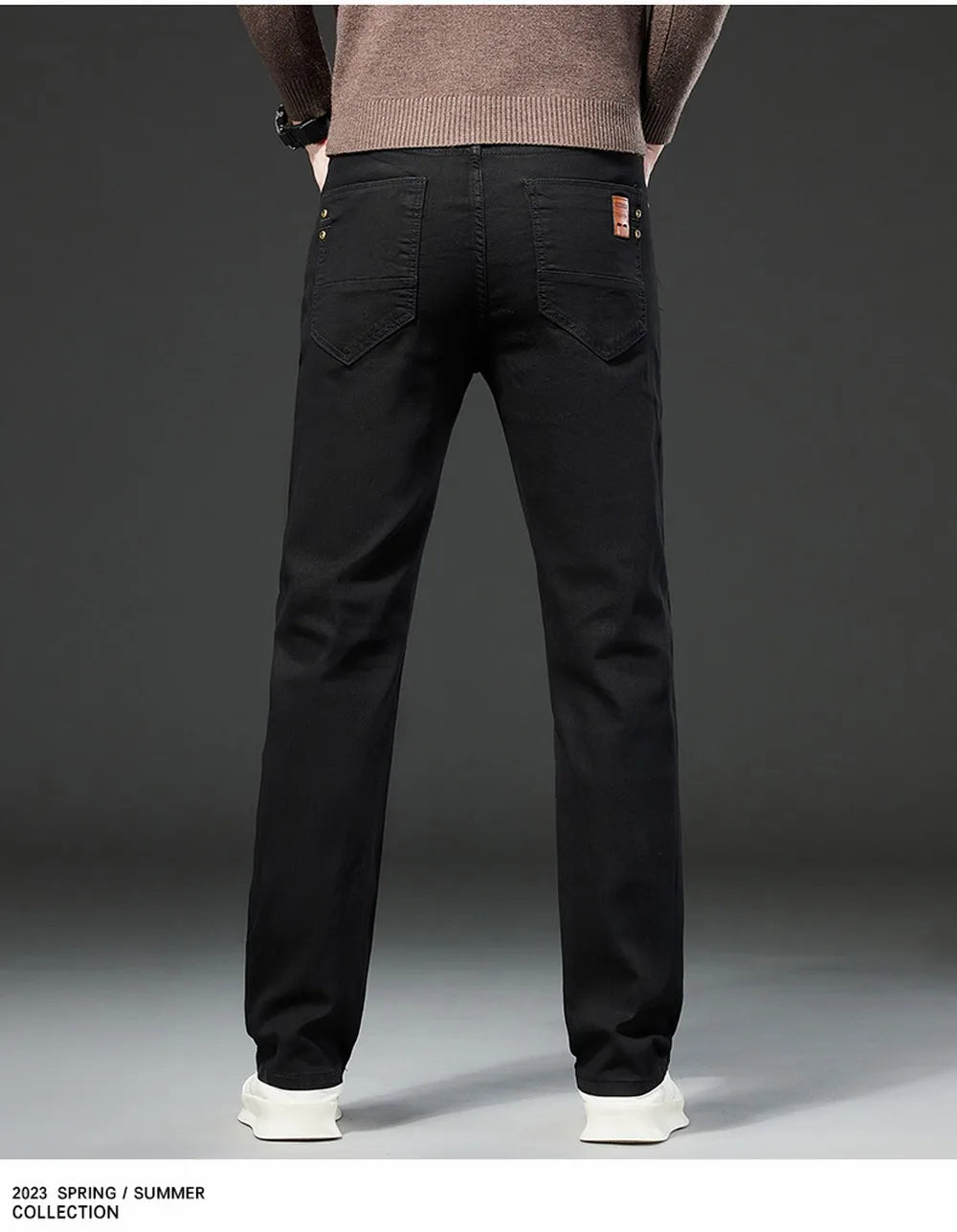 Mens White Stretch Slim Fit Jeans - Casual Business Denim Trousers - ZOOMNSTORE