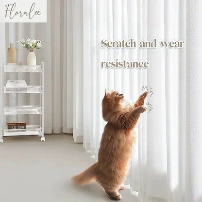 Solid White Tulle High Quality Thick Yarn Luxury Chiffon Sheer Window Curtains for Living Room Bedroom Decor Voile Opaque Drapes - ZOOMNSTORE