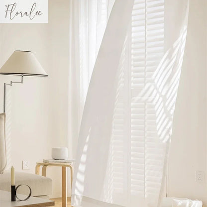 Solid White Tulle High Quality Thick Yarn Luxury Chiffon Sheer Window Curtains for Living Room Bedroom Decor Voile Opaque Drapes - ZOOMNSTORE