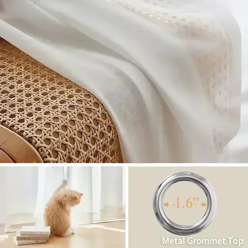 Solid White Tulle High Quality Thick Yarn Luxury Chiffon Sheer Window Curtains for Living Room Bedroom Decor Voile Opaque Drapes - ZOOMNSTORE