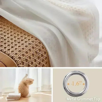 Solid White Tulle High Quality Thick Yarn Luxury Chiffon Sheer Window Curtains for Living Room Bedroom Decor Voile Opaque Drapes - ZOOMNSTORE