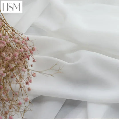 White Tulle Curtains - Sheer Voile Window Drapes for Living Room and Bedroom - ZOOMNSTORE