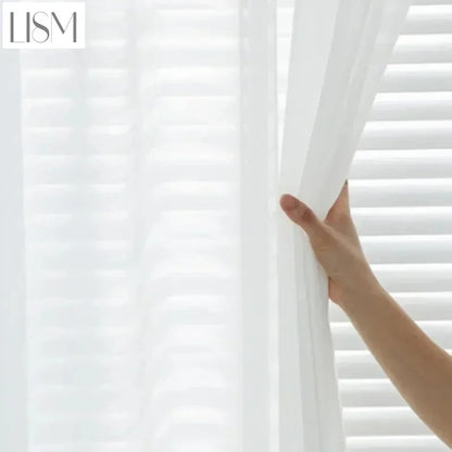 White Tulle Curtains - Sheer Voile Window Drapes for Living Room and Bedroom - ZOOMNSTORE