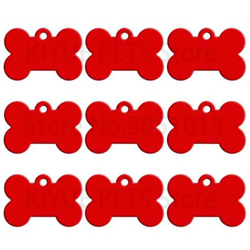 Wholesale 100Pcs Customized Bone Dog ID Tags - Engraved Aluminum Puppy Name Tags - ZOOMNSTORE