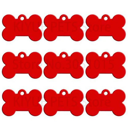 Wholesale 100Pcs Customized Bone Dog ID Tags - Engraved Aluminum Puppy Name Tags - ZOOMNSTORE