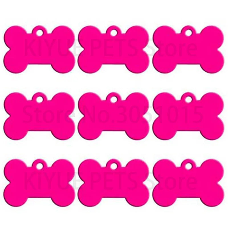 Wholesale 100Pcs Customized Bone Dog ID Tags - Engraved Aluminum Puppy Name Tags - ZOOMNSTORE