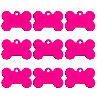 Wholesale 100Pcs Customized Bone Dog ID Tags - Engraved Aluminum Puppy Name Tags - ZOOMNSTORE