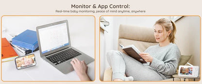 2K 3MP WiFi Baby Monitor with Two Camera Split-Screen Baby Phone via APP Control & 4.3" IPS Screen Auto Tracking PTZ Baby Camera - ZOOMNSTORE