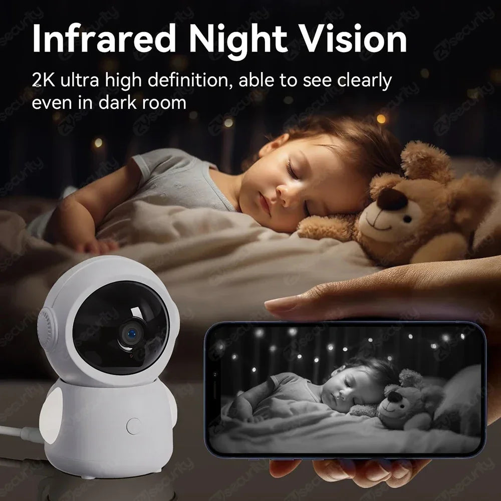 2K 3MP WiFi Baby Monitor with Two Camera Split-Screen Baby Phone via APP Control & 4.3" IPS Screen Auto Tracking PTZ Baby Camera - ZOOMNSTORE