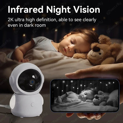 2K 3MP WiFi Baby Monitor with Two Camera Split-Screen Baby Phone via APP Control & 4.3" IPS Screen Auto Tracking PTZ Baby Camera - ZOOMNSTORE