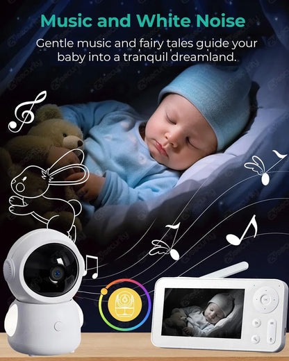 2K 3MP WiFi Baby Monitor with Two Camera Split-Screen Baby Phone via APP Control & 4.3" IPS Screen Auto Tracking PTZ Baby Camera - ZOOMNSTORE