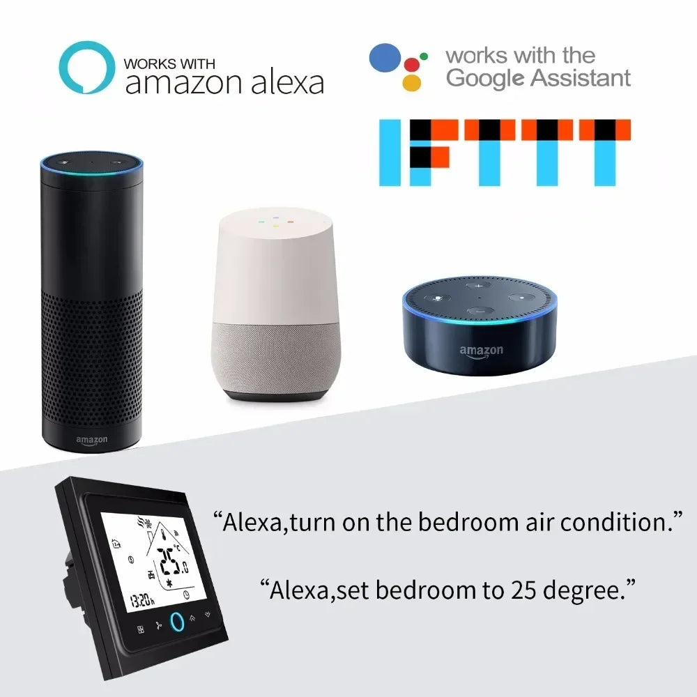 WiFi Floor Heating Thermostat - Smart Voice Control, Alexa Compatible, Programmable Timer - ZOOMNSTORE