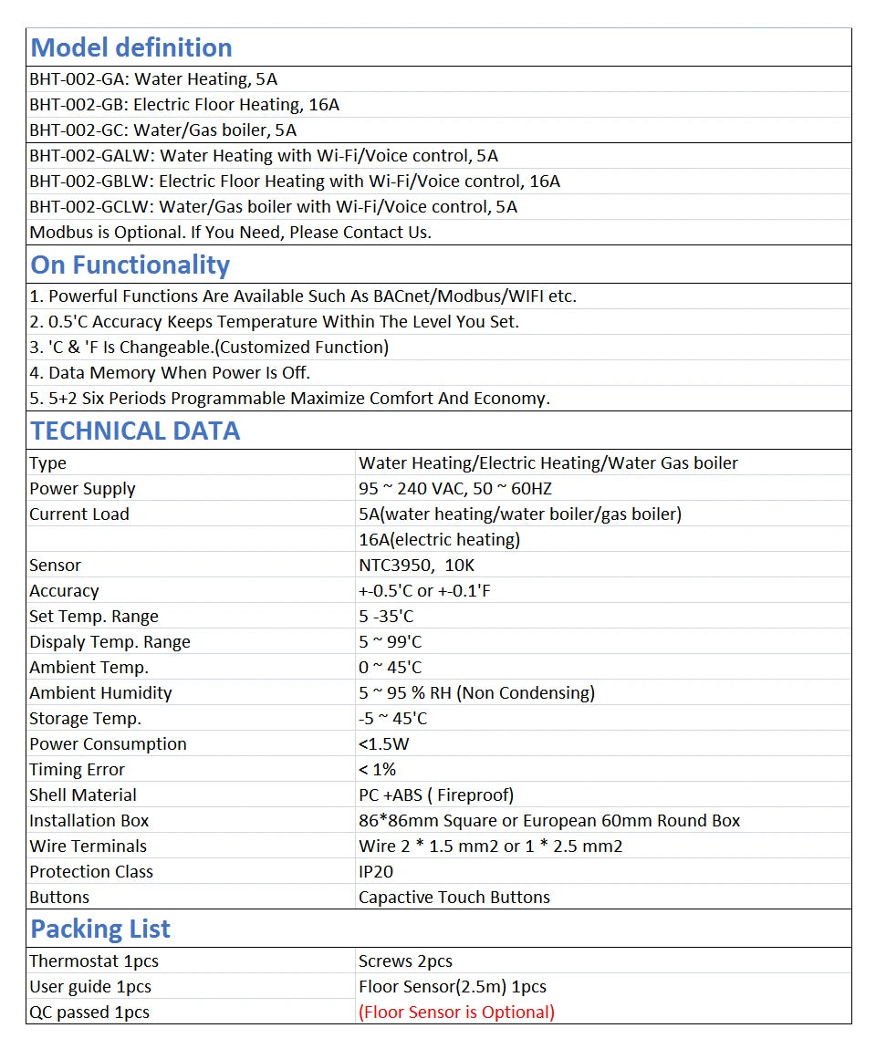 WiFi Floor Heating Thermostat - Smart Voice Control, Alexa Compatible, Programmable Timer - ZOOMNSTORE