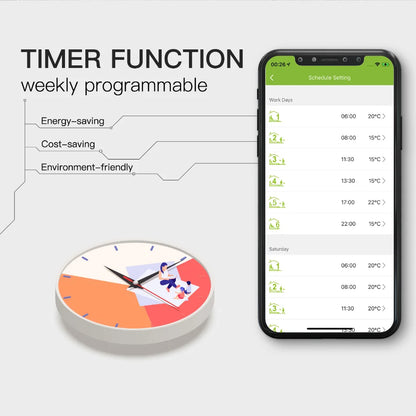 WiFi Floor Heating Thermostat - Smart Voice Control, Alexa Compatible, Programmable Timer - ZOOMNSTORE