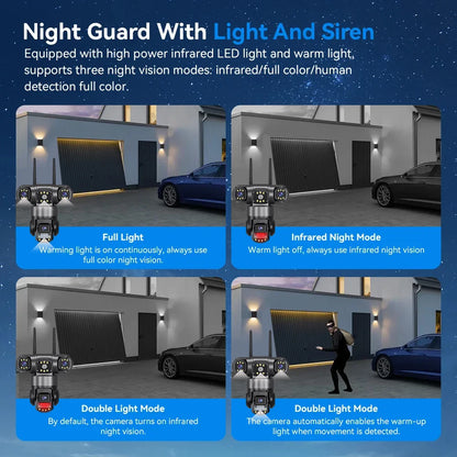 V380 Pro 12MP 6K Outdoor WiFi IP Camera - Triple Lens Waterproof Security CCTV with Night Vision - ZOOMNSTORE