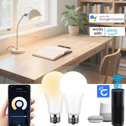 WiFi Smart LED Bulb - Dimmable E27 LED Light Bulb with Alexa & Google Home Voice Control - ZOOMNSTORE