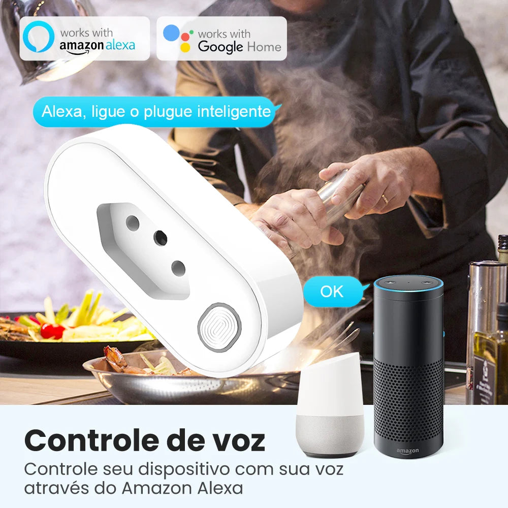 WiFi Smart Plug - Brazil Standard Socket With Remote Control & Voice Support - ZOOMNSTORE