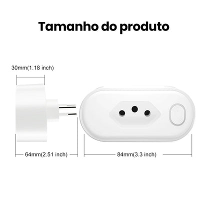 WiFi Smart Plug - Brazil Standard Socket With Remote Control & Voice Support - ZOOMNSTORE