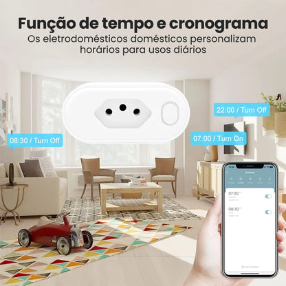 WiFi Smart Plug - Brazil Standard Socket With Remote Control & Voice Support - ZOOMNSTORE