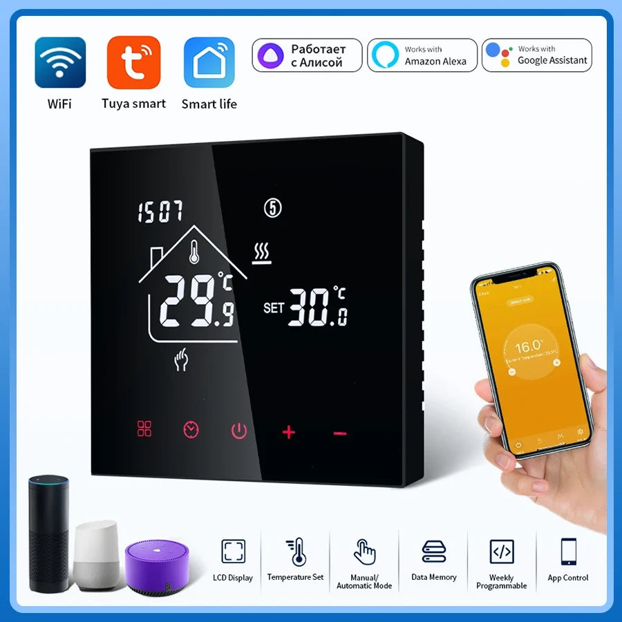 WiFi Smart Thermostat - Floor Heating Controller With Alexa Voice Control - ZOOMNSTORE