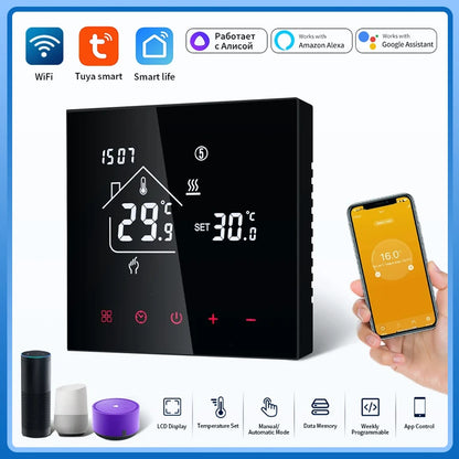 WiFi Smart Thermostat - Floor Heating Controller With Alexa Voice Control - ZOOMNSTORE