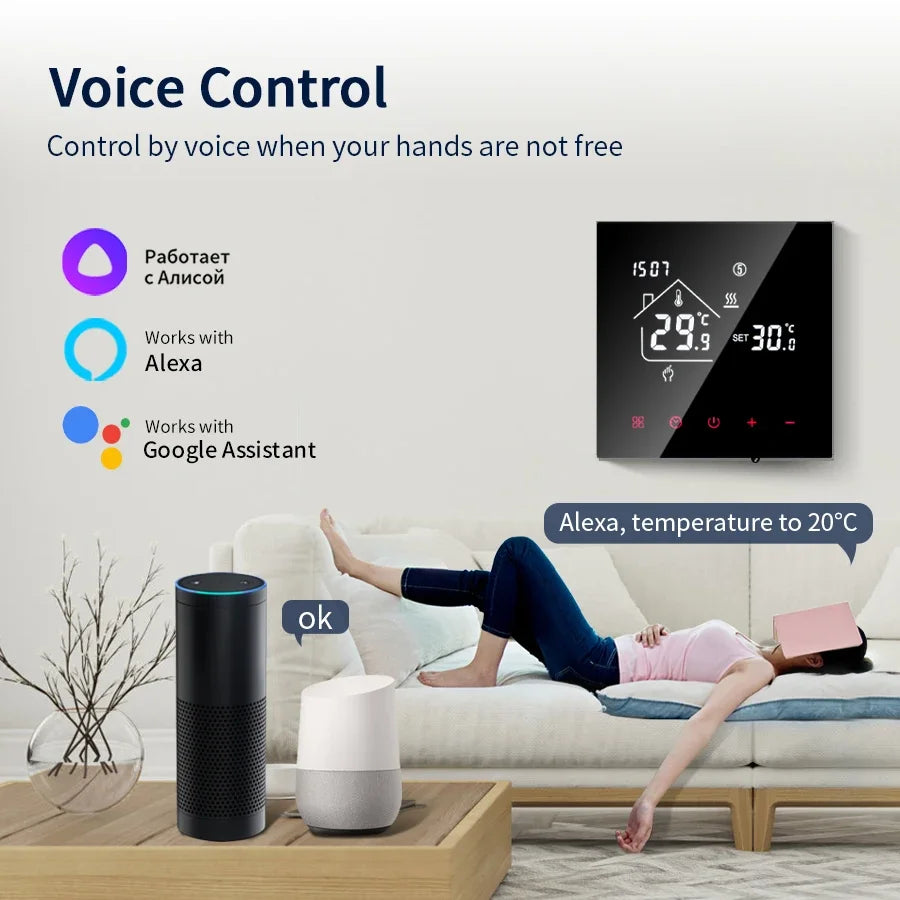 WiFi Smart Thermostat - Floor Heating Controller With Alexa Voice Control - ZOOMNSTORE