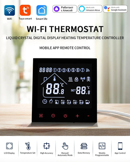 WiFi Smart Thermostat - Floor Heating Controller With Alexa Voice Control - ZOOMNSTORE