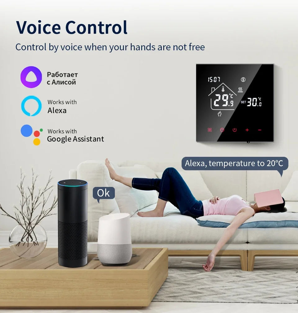 WiFi Smart Thermostat - Floor Heating Controller With Alexa Voice Control - ZOOMNSTORE