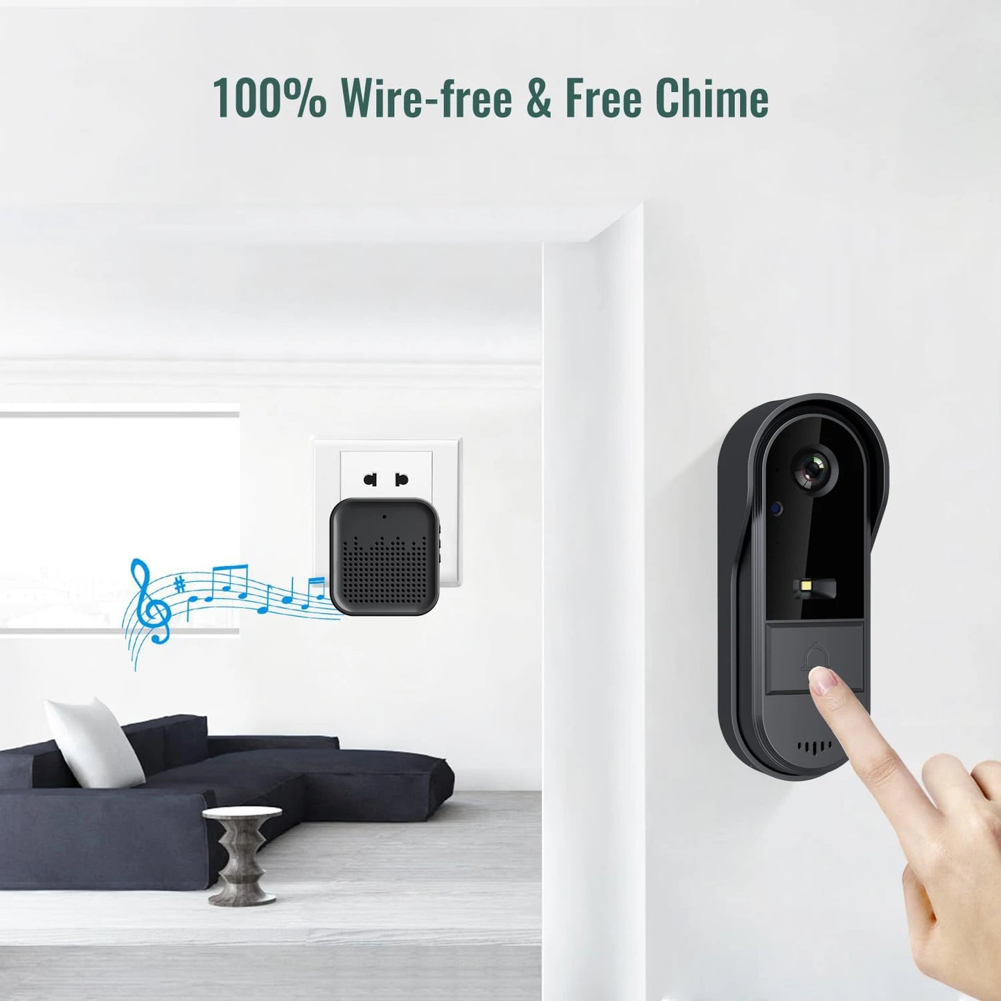 WiFi Video Doorbell - Wireless Security Camera With Two Way Audio & HD 1080P - ZOOMNSTORE